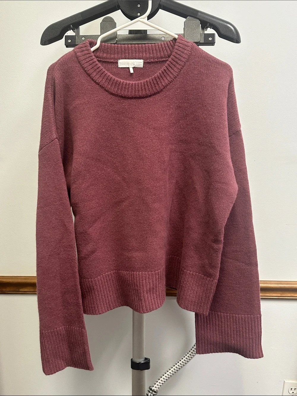Women's Wool Crewneck Sweater in Dusty Mauver